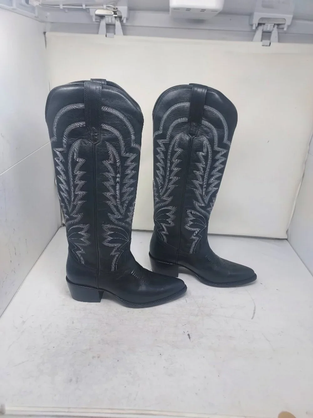 Tecovas WOMENS Black Midnight The Abby Cowboy Tall Boot - Picture 3 of 10